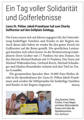 Golfen für den guten Zweck