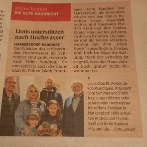 Hochwasserhilfe für Markersdorf a.d. Pielach